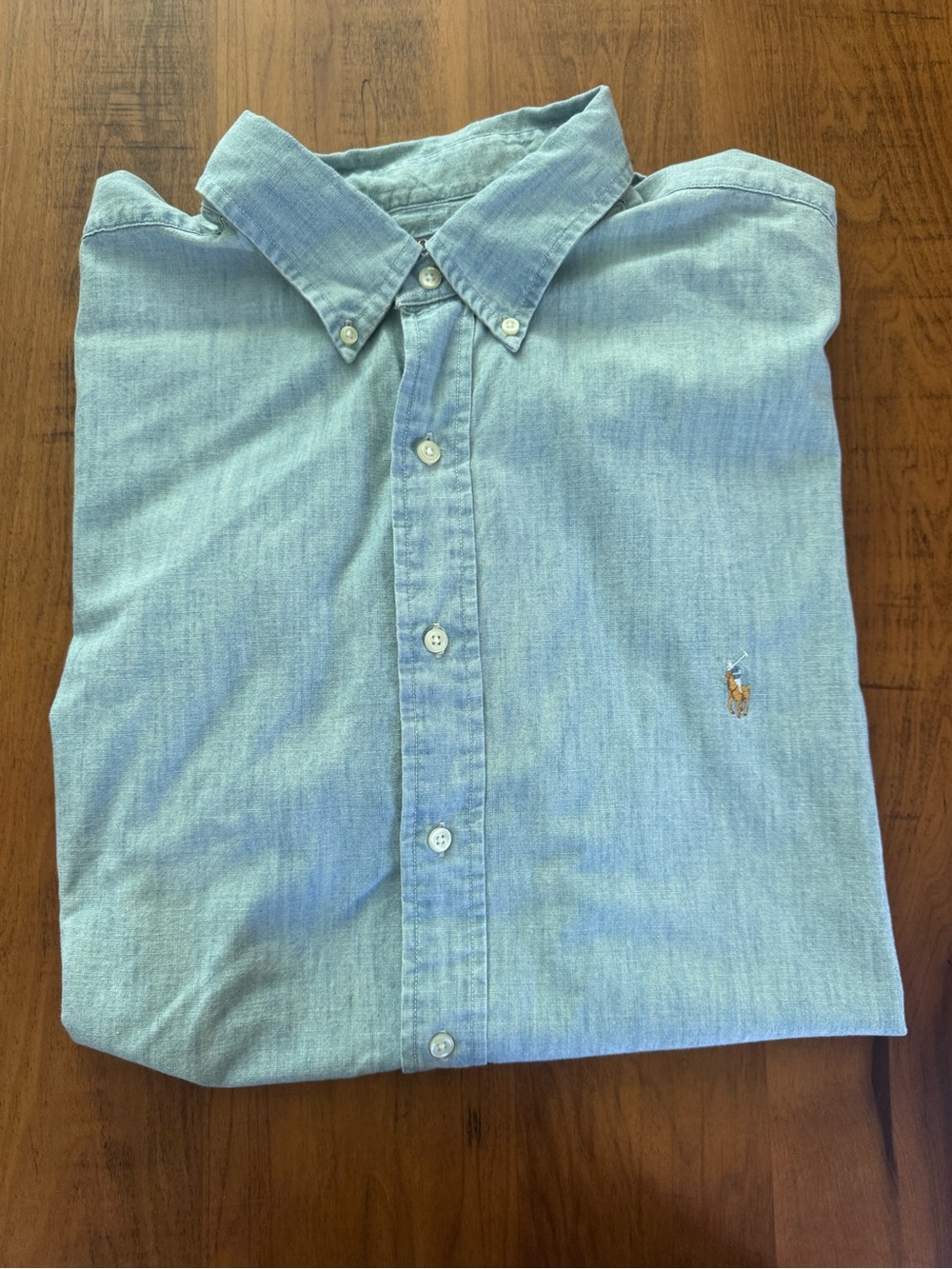 Men's Ralph Lauren Light Blue Button-Down Short Sleeve Shirt- worn once 2XB